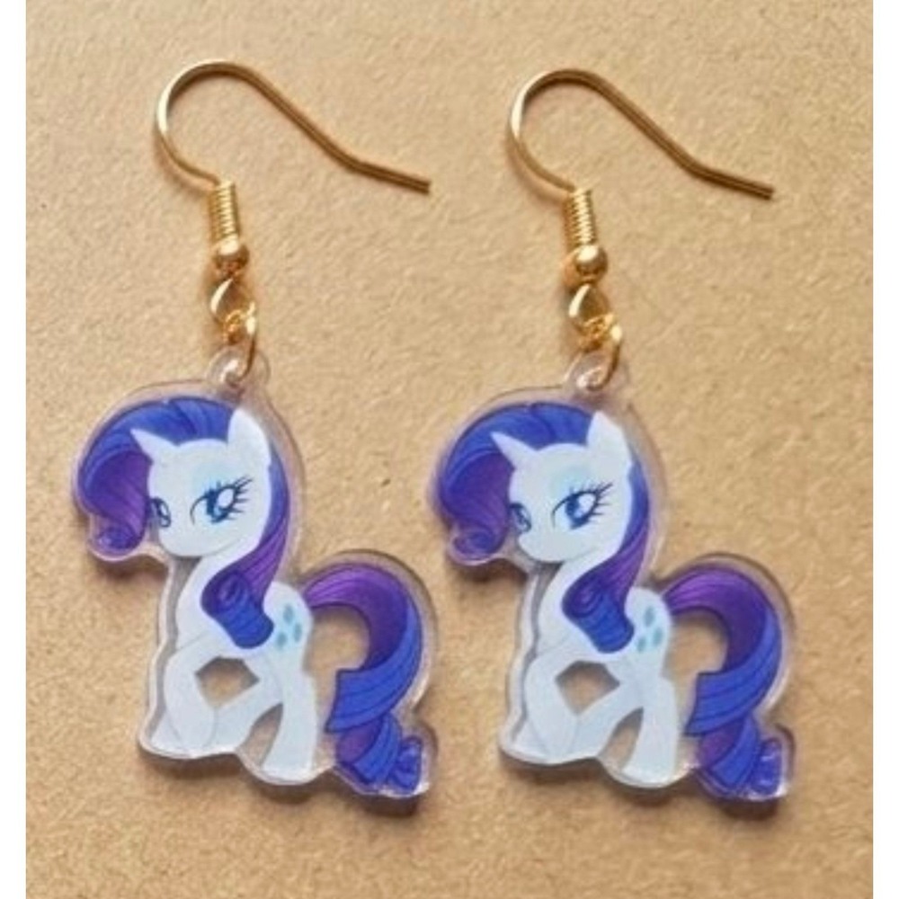 My Little Pony Inspiredโ Earrings! Rarity! Handmade! Hypo-Allergenic Hook!